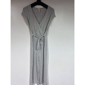 Caution To the Wind Anthropologie Jumpsuit Womens Medium Gray White Stretch